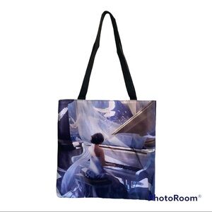 The Splendor of Music Tote Bag with Teen Playing White Piano. BEAUTIFUL!